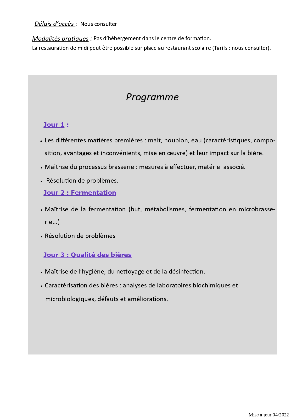 Fiche formation brasserie perfectionnement 3 jours avril22 page 0002